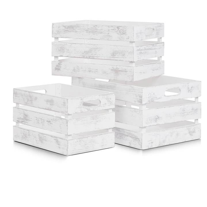 white Storage box "Vintage White", wood for wholesale on Faire3