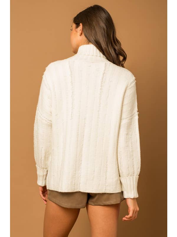 GILLI - Wholesale Knit Sweater - Women's - Textured Knit Turtleneck Sweater