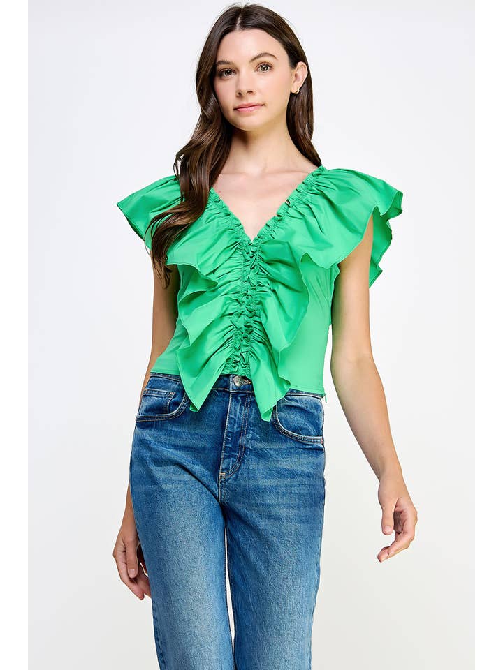 Strut & Bolt – Großhandel Bluse – Damen – Ärmelloses Top aus Popeline mit Rüschendetail16