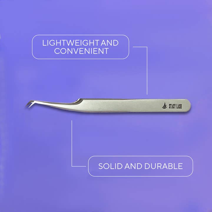 Stacy Lash - Wholesale Fake Lash Applicator - Stacy Lash STL-13 Curved L-Shaped Multifunctional Tweezers for Eyelash Extensions3