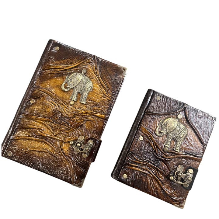 CRETE TRADING INC - Wholesale Journal/Diary - Handmade Leather Journal Belt Strap Elephant Brown2