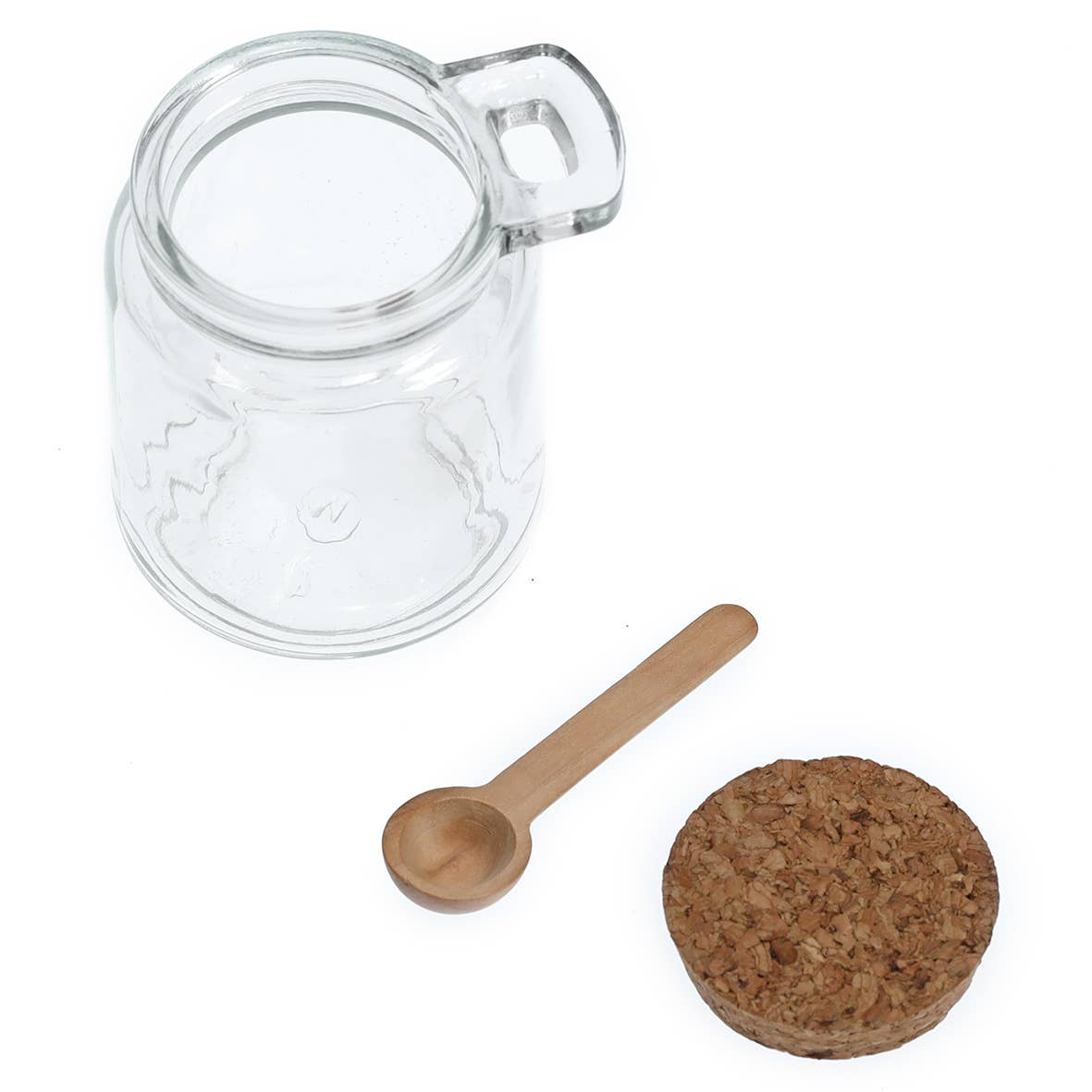 Zeller Present - Wholesale Weckpot/glazen pot - Voorraadpot met lepel en kurken deksel, 240 ml2