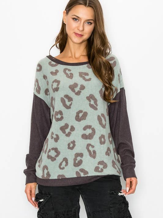 10791L572 - OVERSIZE-TOP MIT ANIMAL-PRINT für den Großhandel von A.gain