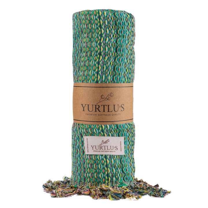 YURTLU'S Royal Series Türkisches Handtuch, 38 x 72 Zoll, stark saugfähig, vorgewaschen, Grün für den Großhandel von YURTLUS