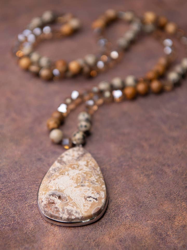 Rochelle Necklace in Beige for wholesale by Dylan Designs