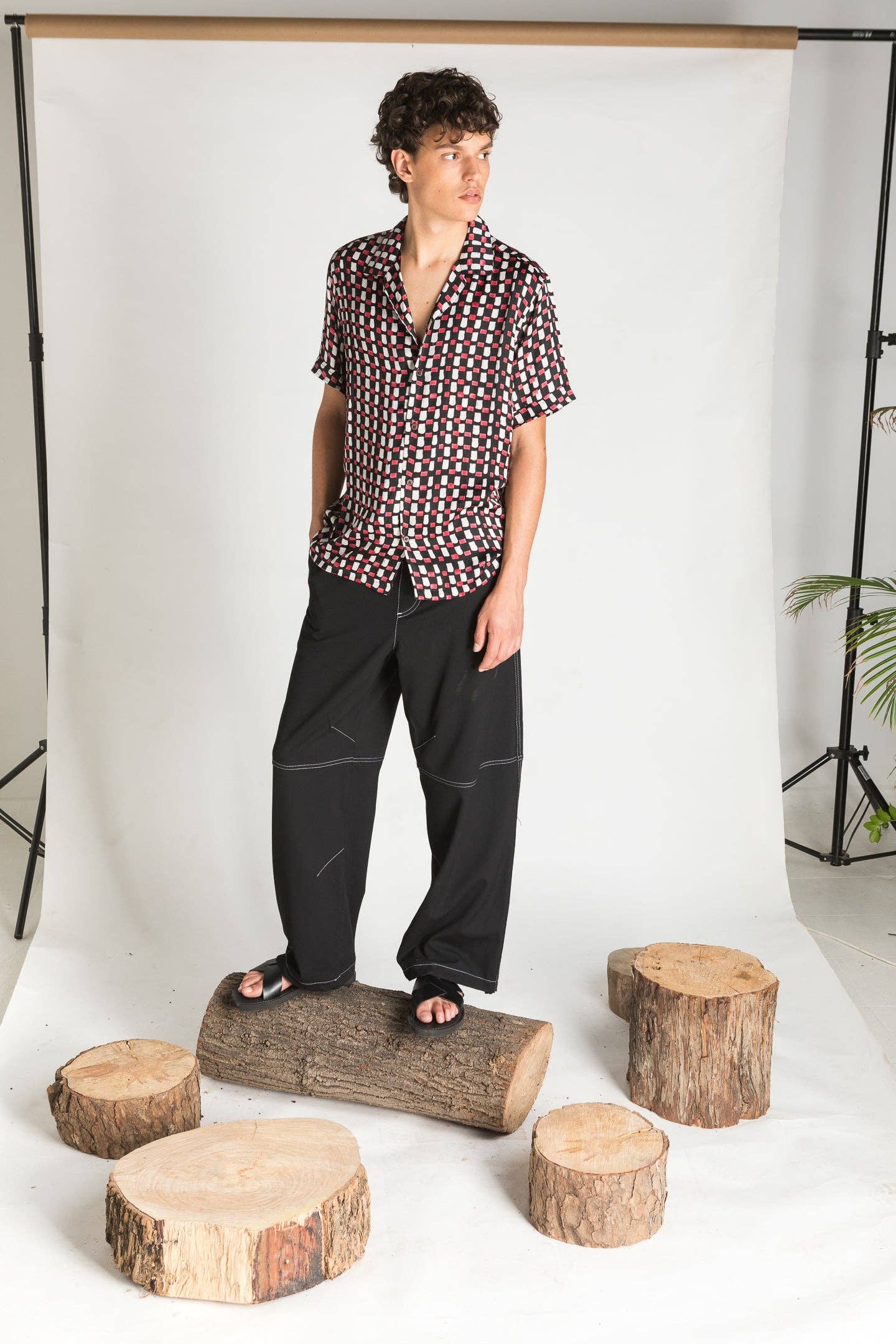 Otherwise - Wholesale Button Down Shirt - Men's - nolte satin hand-printed shirt4