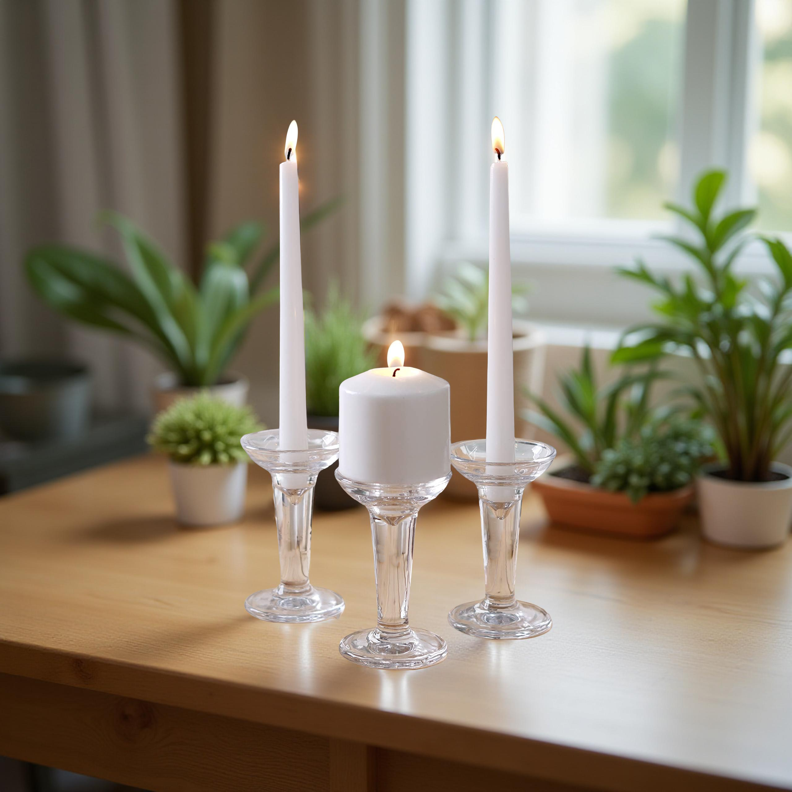 Hosley - Vente Bougeoirs - LOT DE 3 PORTE-CONIQUES EN VERRE Hosley®, 5,1 POUCES DE HAUTEUR1