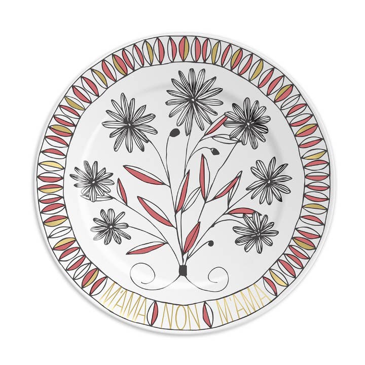 LOVES ME, LOVES ME NOT PINK - Floral pattern porcelain plate for wholesale by ilaria.i
