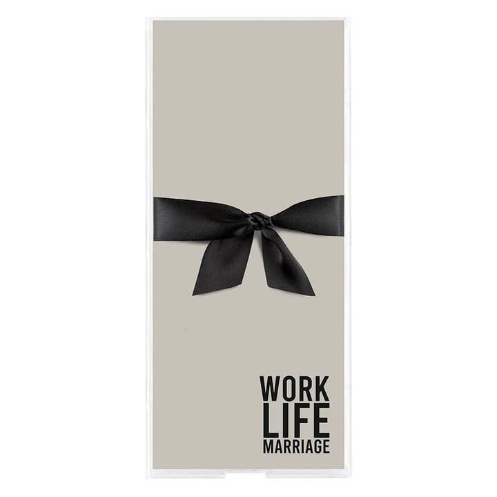 Notepaper in Acrylic Tray - Work Life Marriage for wholesale by Santa Barbara Design Studio by Creative Brands