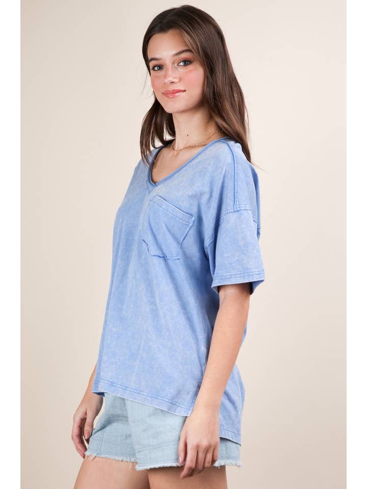 VERY J – Top de malha - Mulher por atacado – NT11966-Top de Malha com Decote em V Lavado a Mineral15