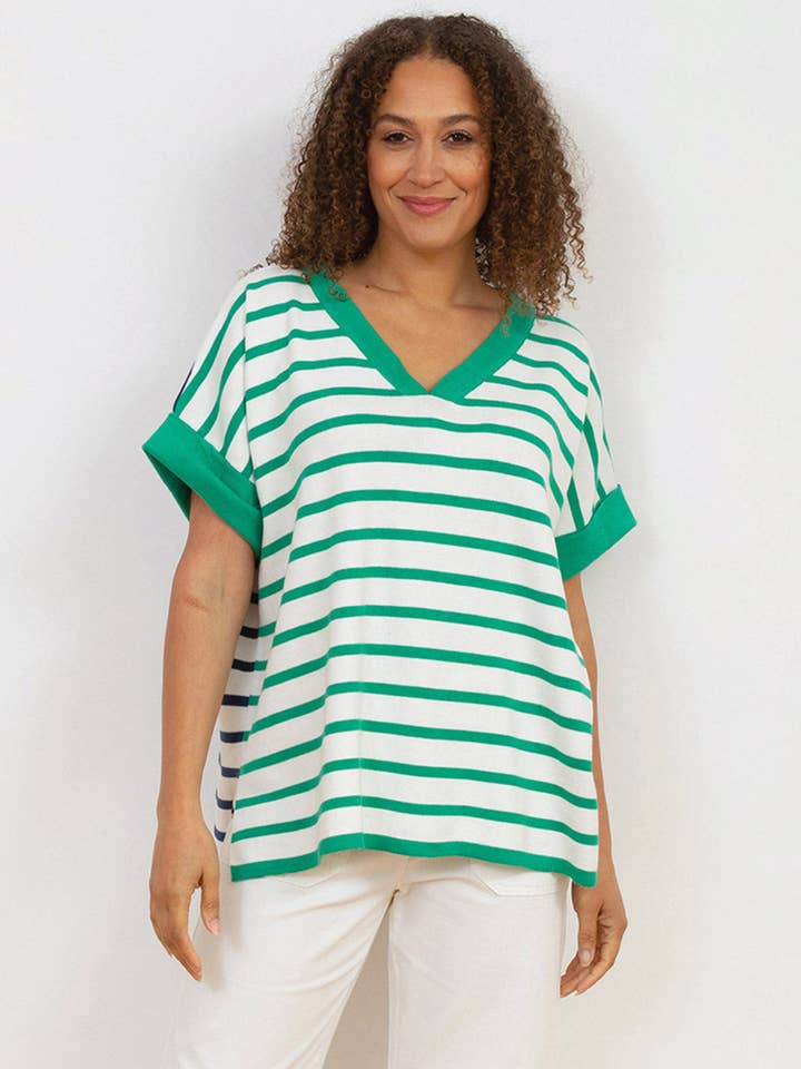 Charmouth v-neck knit top for wholesale by Kite Clothing