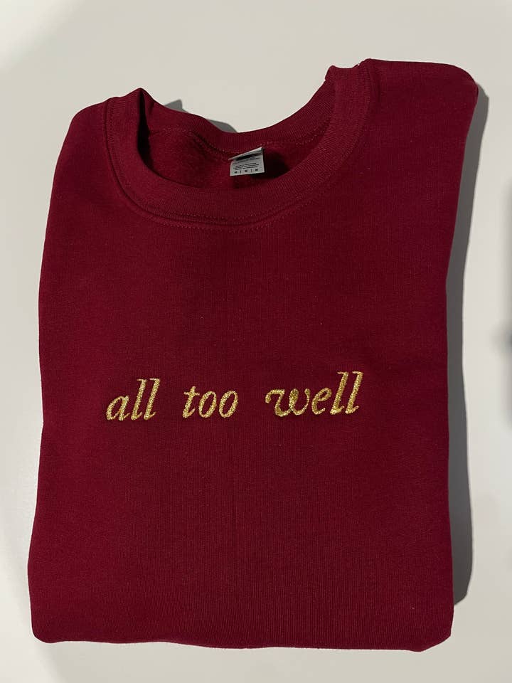 All Too Well Embroidered Sweatshirt for wholesale by Molly Louise Shop