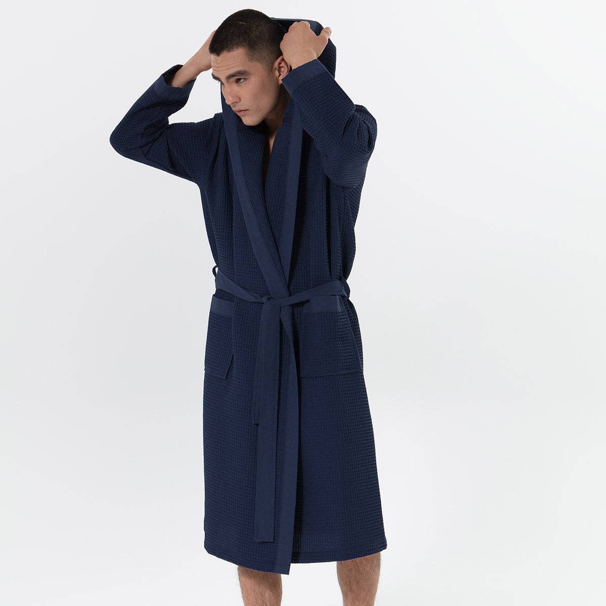 SEYANTE - Wholesale Robe - Men's - Men's Hooded Turkish Cotton Waffle Robe25