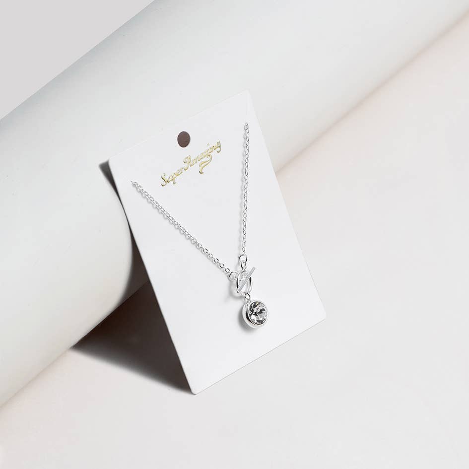 Super Amazing - Wholesale Pendant/Charm Necklace - Bezel Set Crystal Fob Necklace5