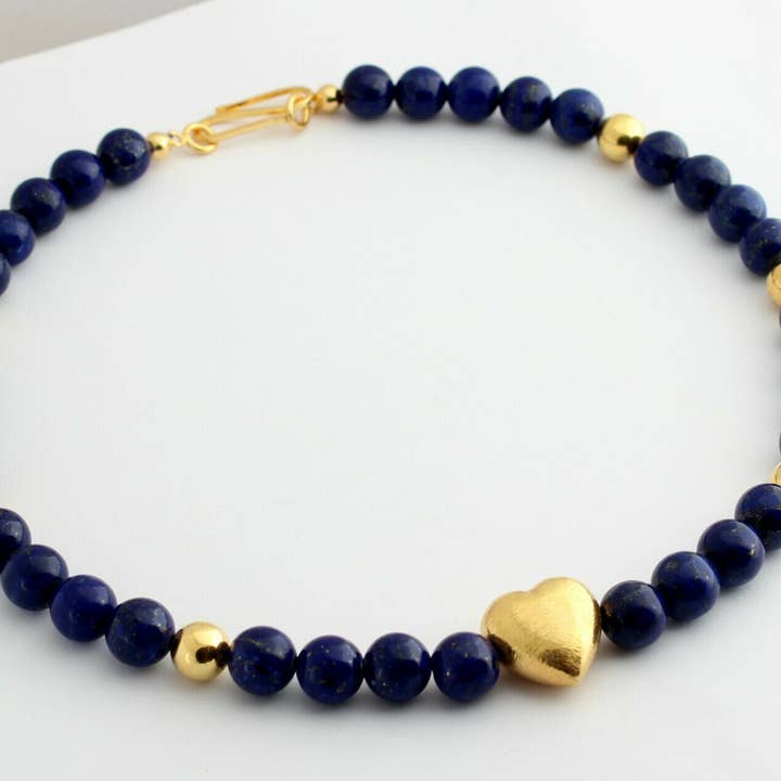 Exklusive Lapislazuli Kette UNIKAT Lapislazuli Halskette Königsblau Farbe 51 cm für den Großhandel von BKGEMS