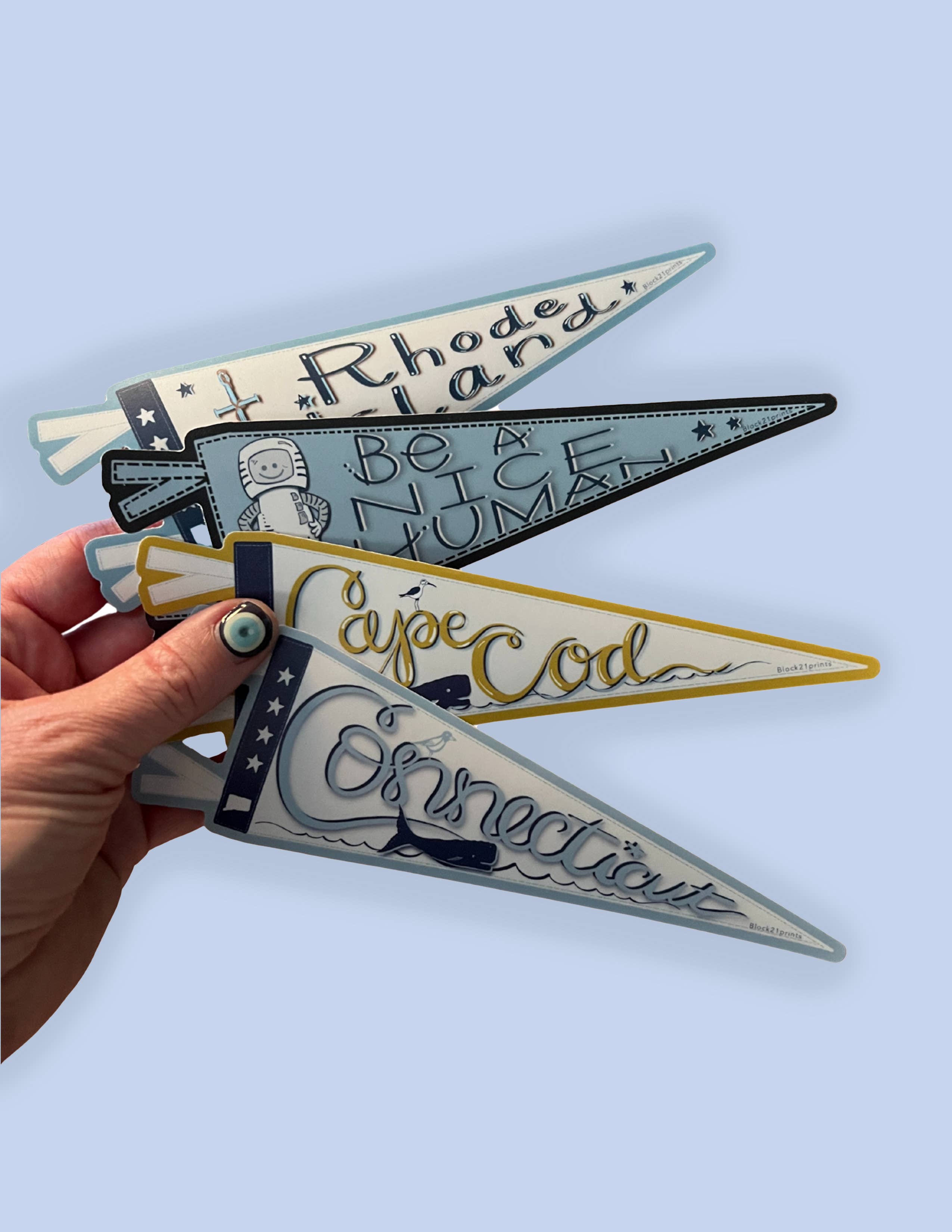 Block21Prints – wholesale Klistermärke – Cape Cod Pennant Klistermärke – Vinyldekal1