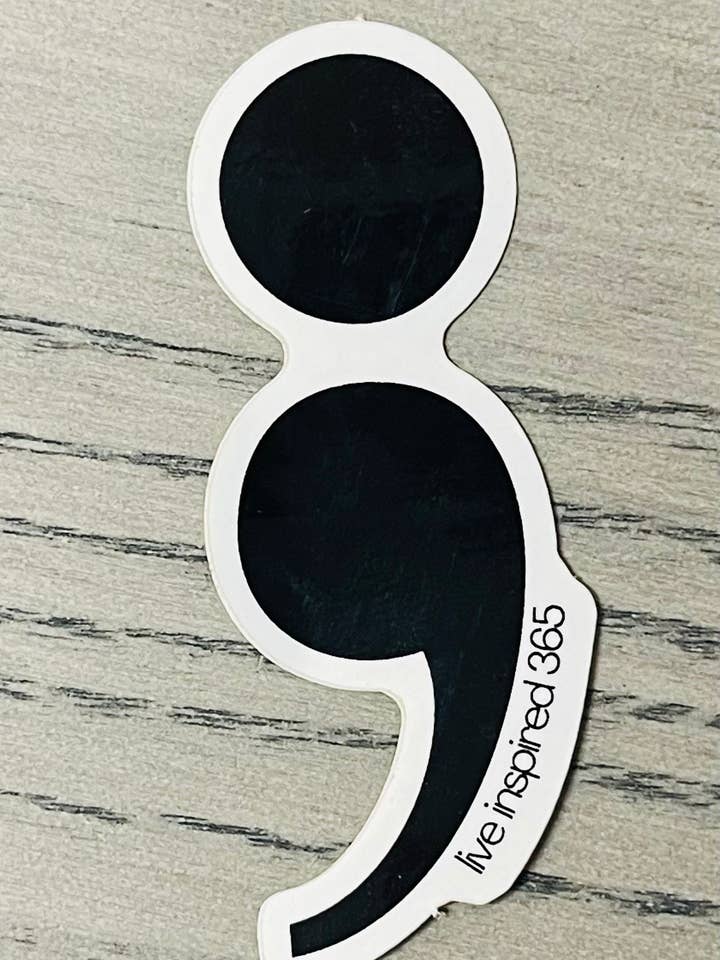Semi Colon Sticker for wholesale by Live Inspired 365