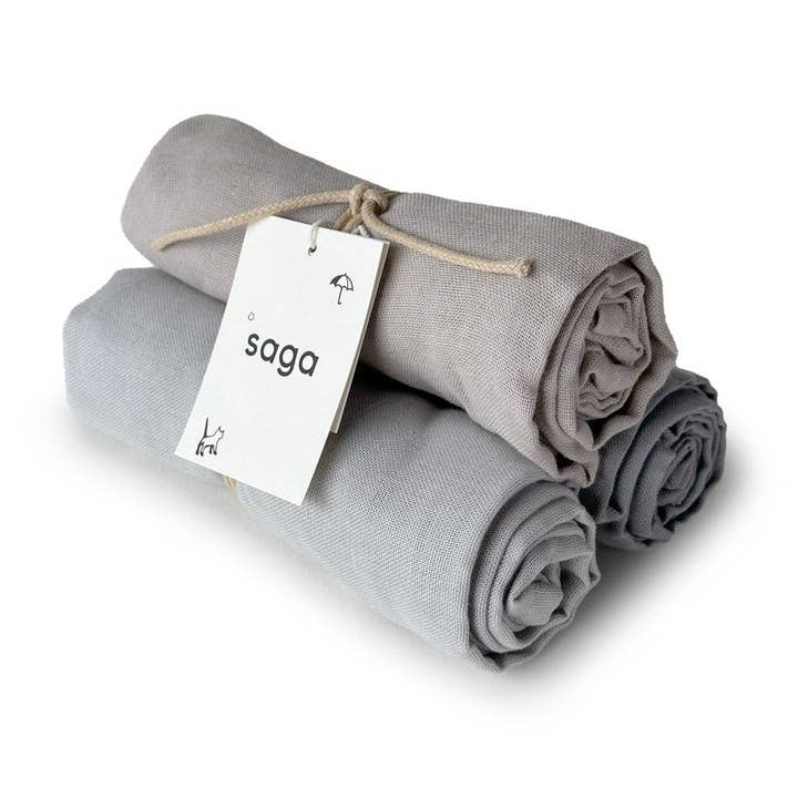 Windeltücher Set 3 Stück - Gemischtes Grau - 100% Bio-Baumwolle für den Großhandel von Saga Copenhagen