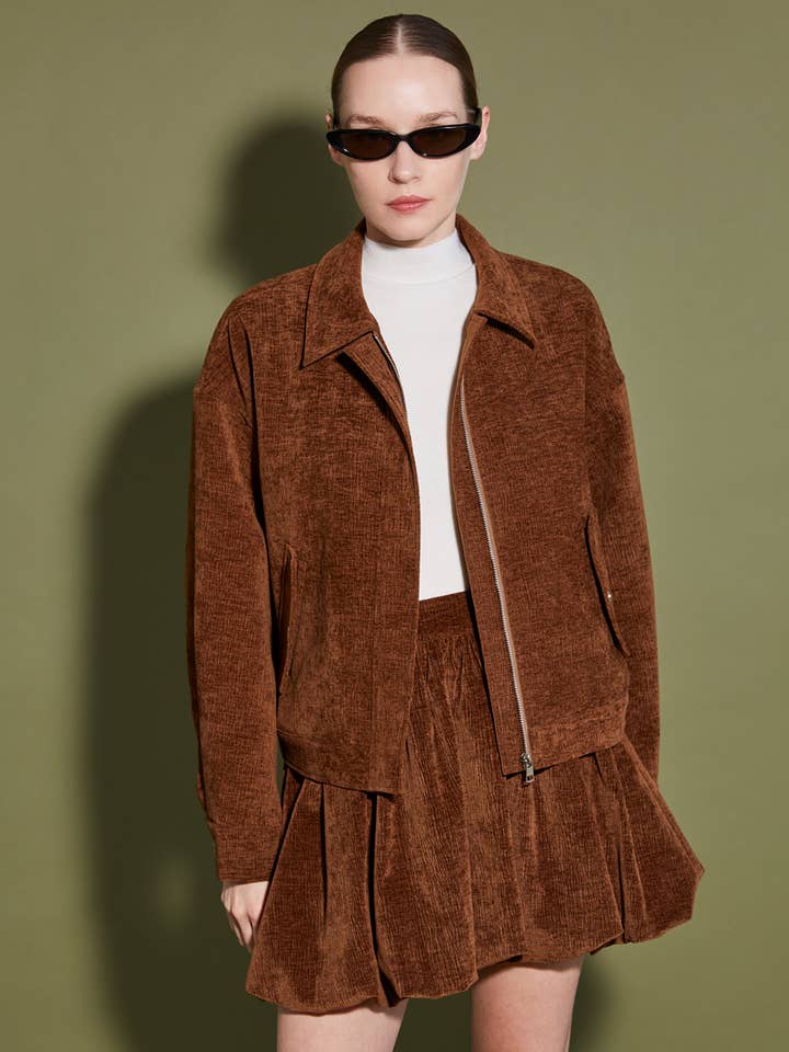 Balloon skirt in corduroy for wholesale by ELLI WHITE