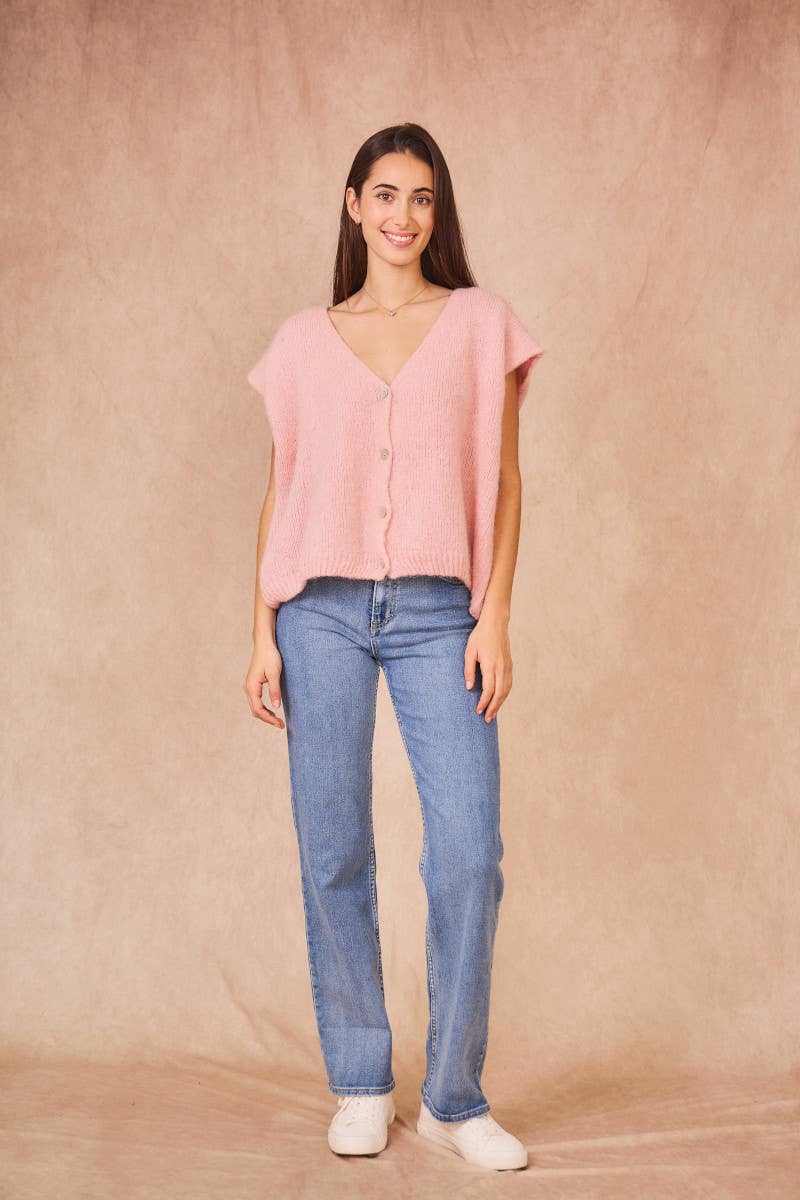 Calie Paris - Wholesale Knit Sweater - Women's - Kid Mohair Sleeveless Cardigan17