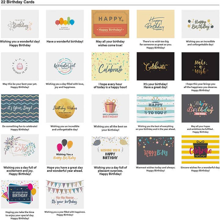 Dessie - Wholesale Everyday Greeting Card - Dessie® 60 All Occasion Greeting Cards Assortment Box Variety Pack with Envelopes 5” x 7”6