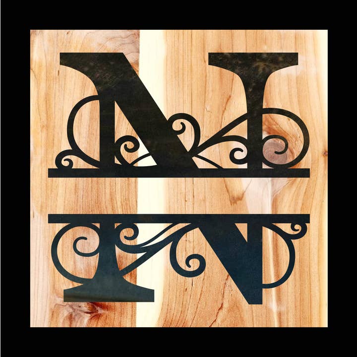 Segno di cognome con monogramma N per la vendita all'ingrosso da parte di Designed With Sparks