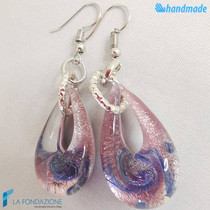 Pendientes Goccina Lady cristal de Murano para venta al por mayor de La Fondazione - Handmade Murano Glass