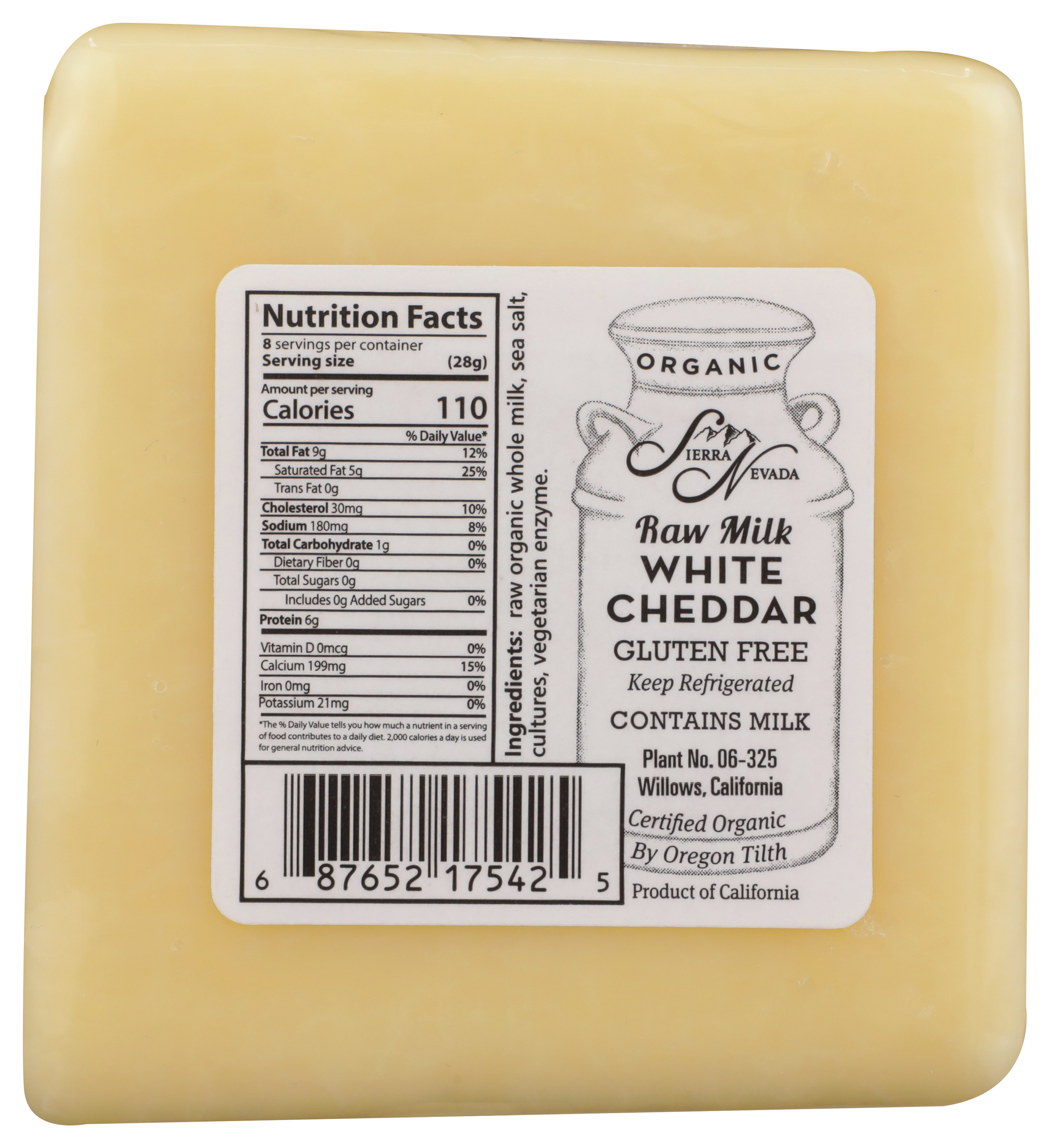 Sierra Nevada Cheese Company - Vente Fromages - Cheddar biologique cru, briques 12/8 oz2