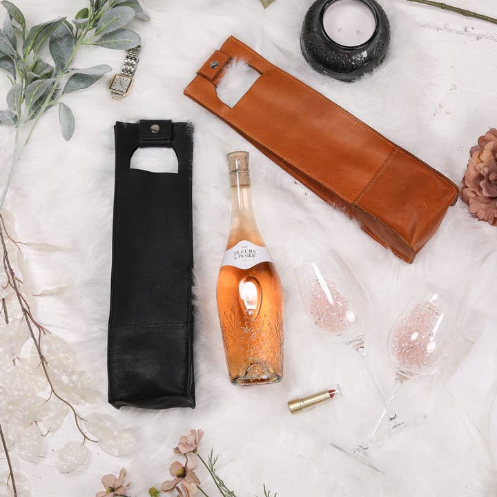 Lifetime Leather Co - Wholesale Wine Tote - Handmade American Full Grain Leather Wine Tote16