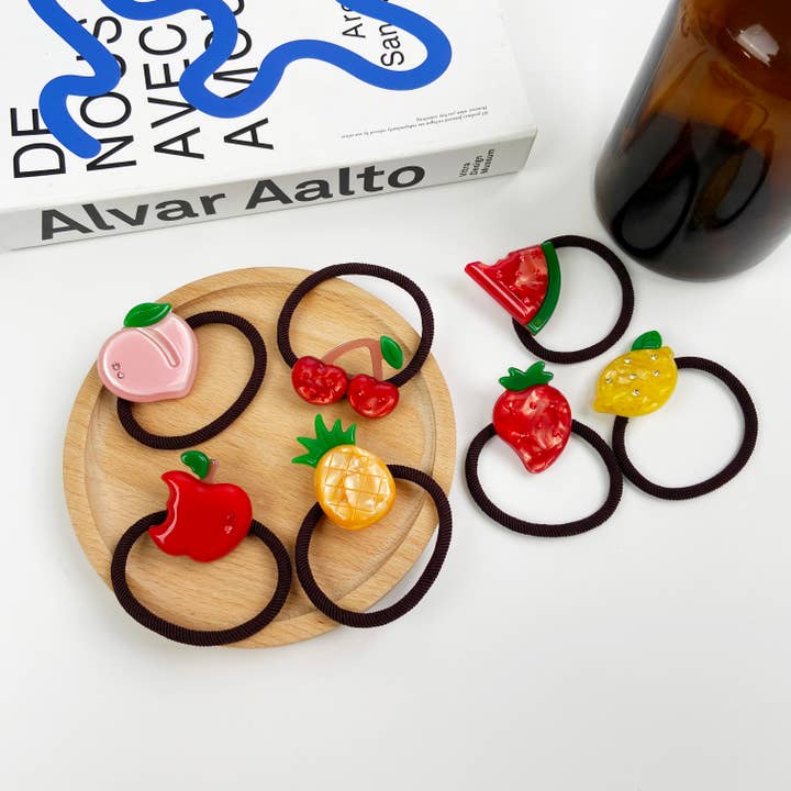 TheDivaSoap - Wholesale Hair Tie - Fruit Acetate Hair Tie Apple Strawberry Hair Ties