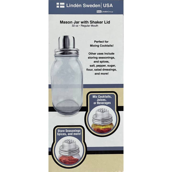 Linden Sweden - Wholesale Cocktail Shaker - MASON JAR WITH SHAKER LID4