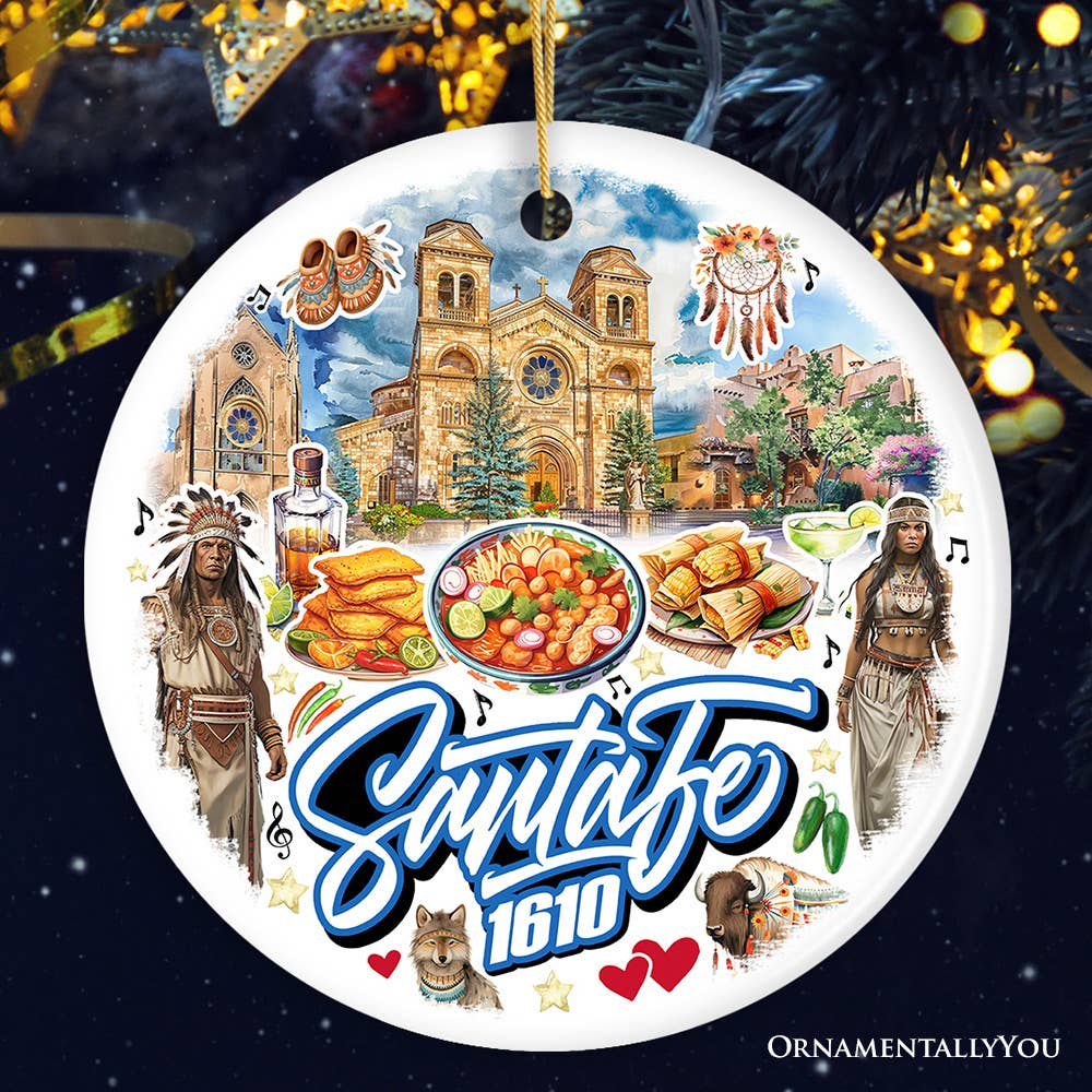 OrnamentallyYou - Wholesale Ornament - Classic Santa Fe New Mexico Ceramic Ornament0