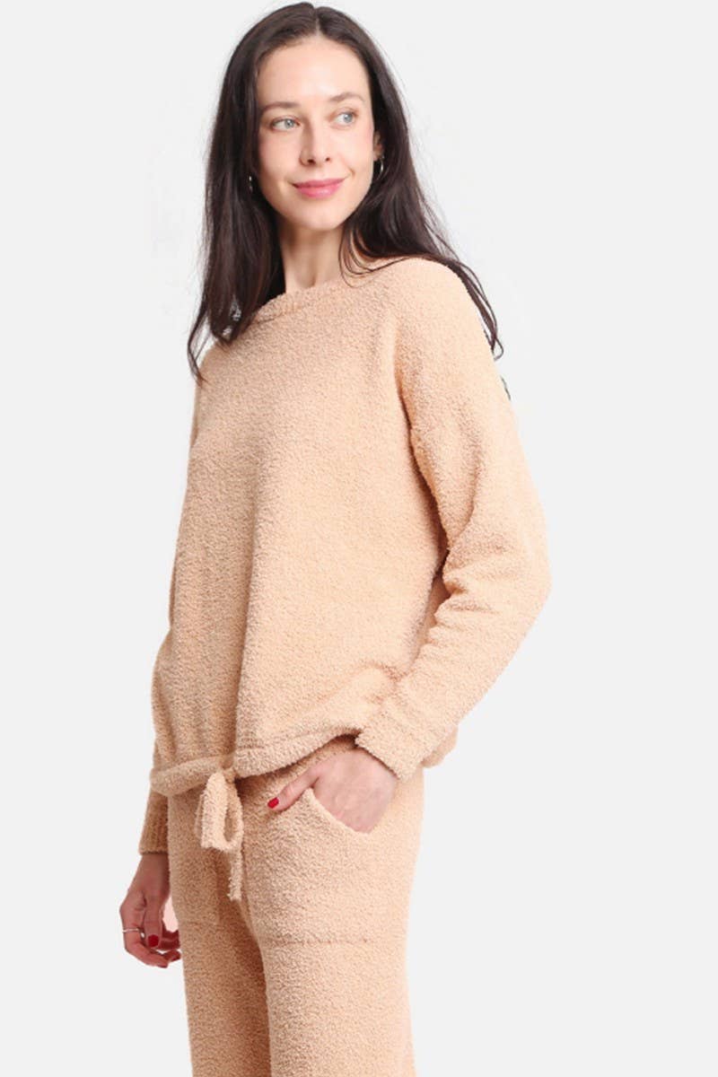 Fashion City – wholesale Sweatshirt – Women's – Solid Color Luxury Soft Lounge Pullover Sweater17