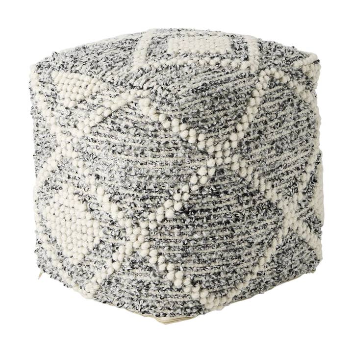 Ekiya Pouf de Lana Blanca para venta al por mayor de LOOMLAN