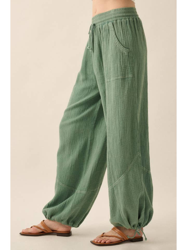 Promesa USA - Wholesale Pants - Women's - Mineral Washed Crinkle Cotton Parachute Pants12