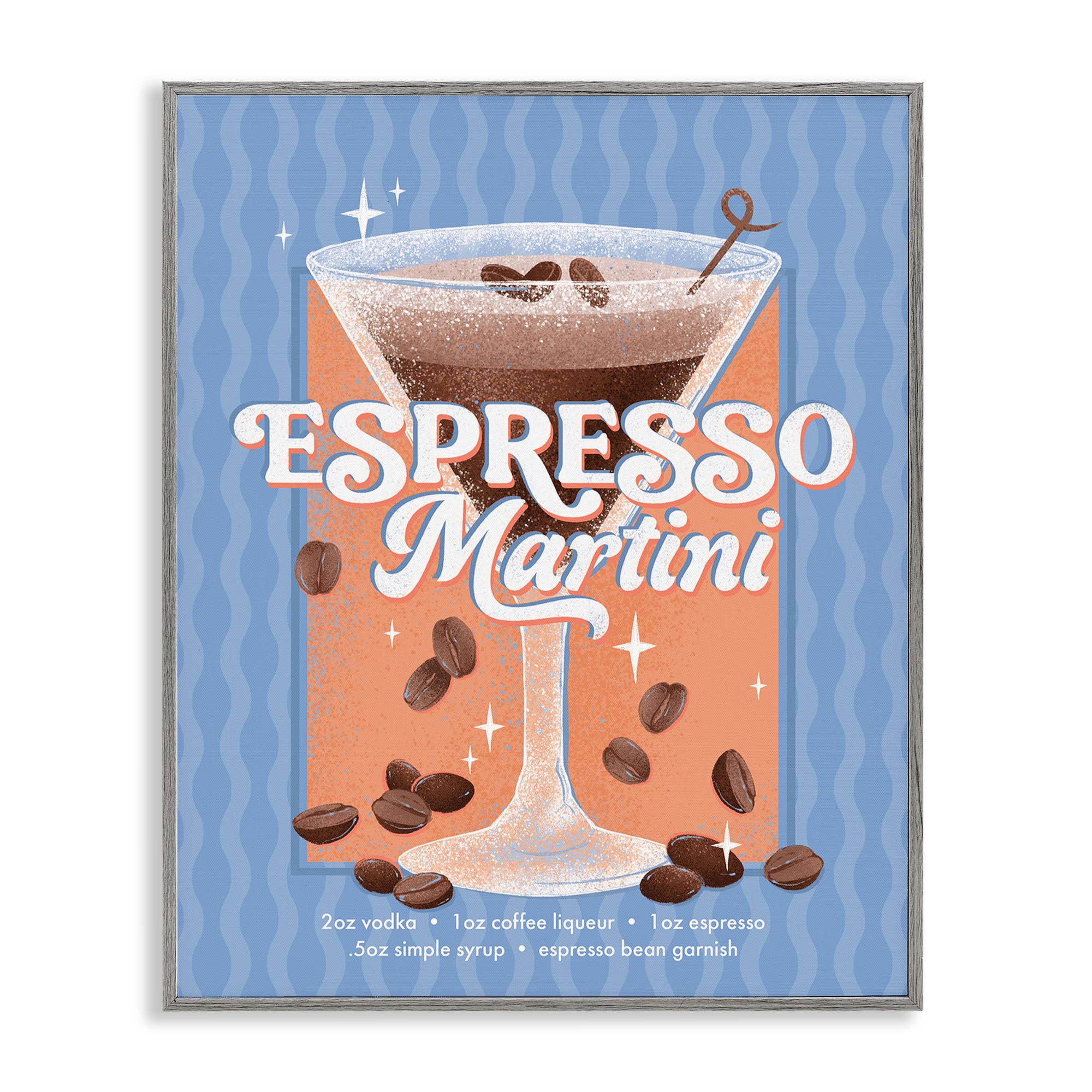 Stupell Industries - Wholesale Wall sign - Retro Espresso Martini & Recipe - Framed Wall Art20