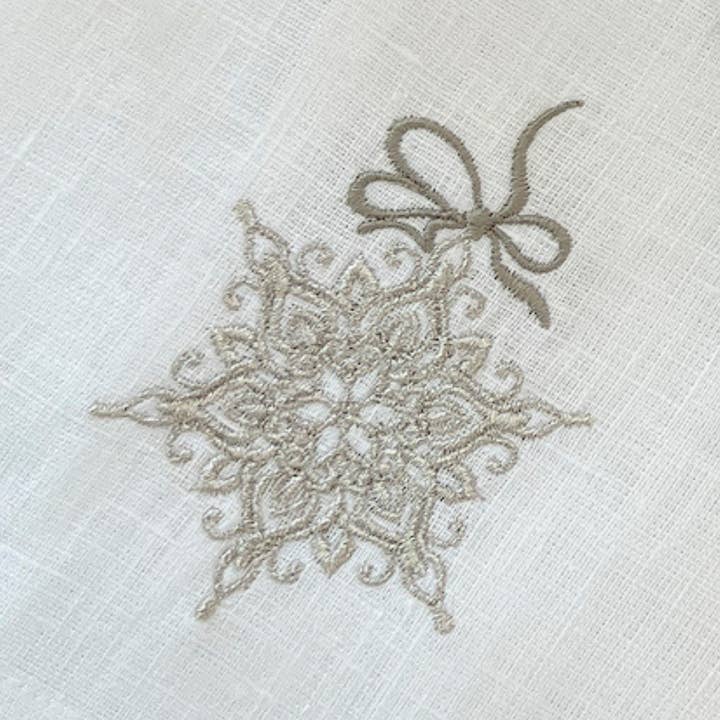 White Platinum Snowflake Tri-Fold Napkin for wholesale on Faire5