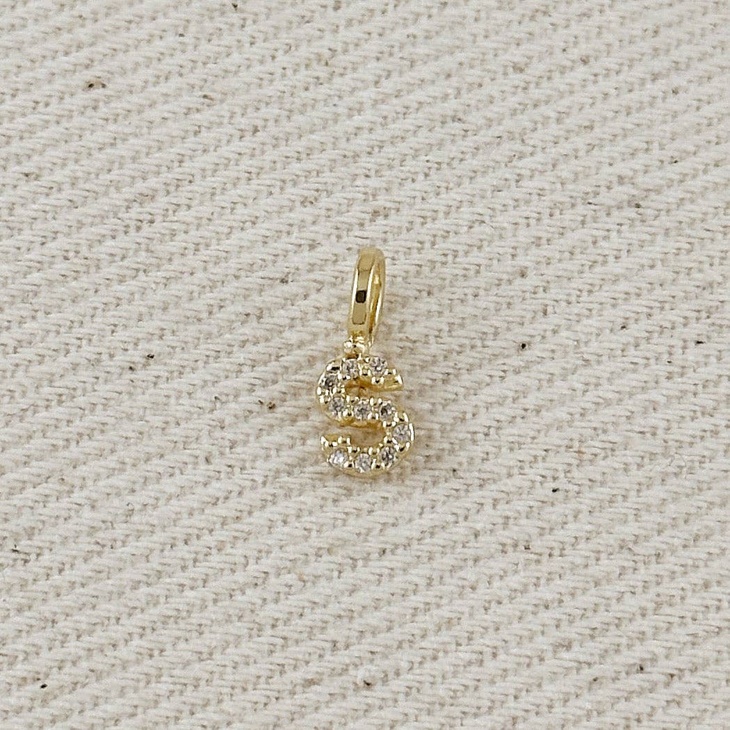 GoldFi – wholesale Individual charm/pendant – 18k Gold filled  Micro CZ Initial Letter Charm21