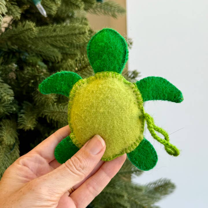 Ornaments 4 Orphans - Wholesale Ornament - Sea Turtle Embroidered Wool Christmas Ornament3