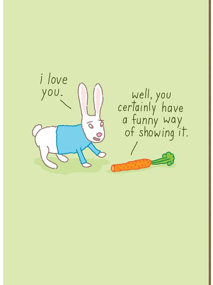 1032 BunnyLoves Carrot (love Card) for wholesale by Clayboys Cards