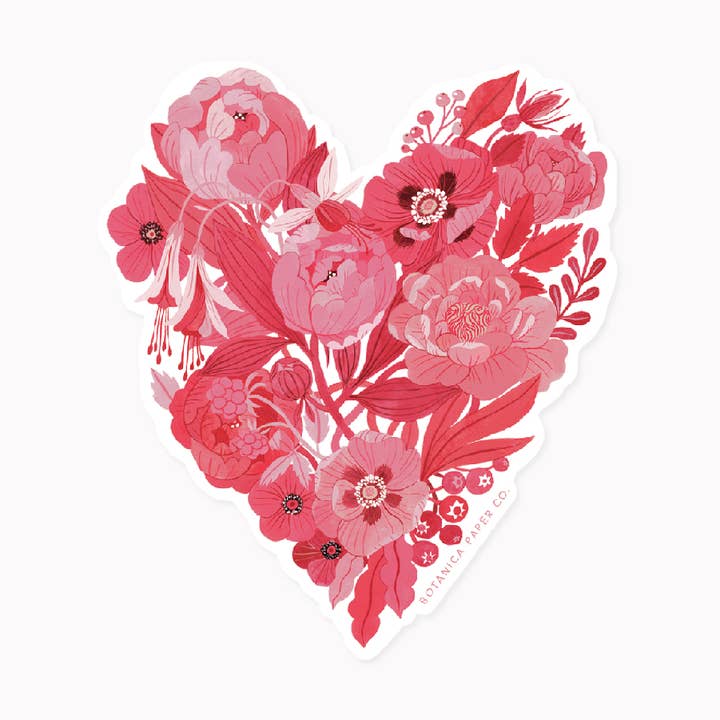 CORAZÓN FLORAL | PEGATINA DE VINILO para venta al por mayor de Botanica Paper Co.