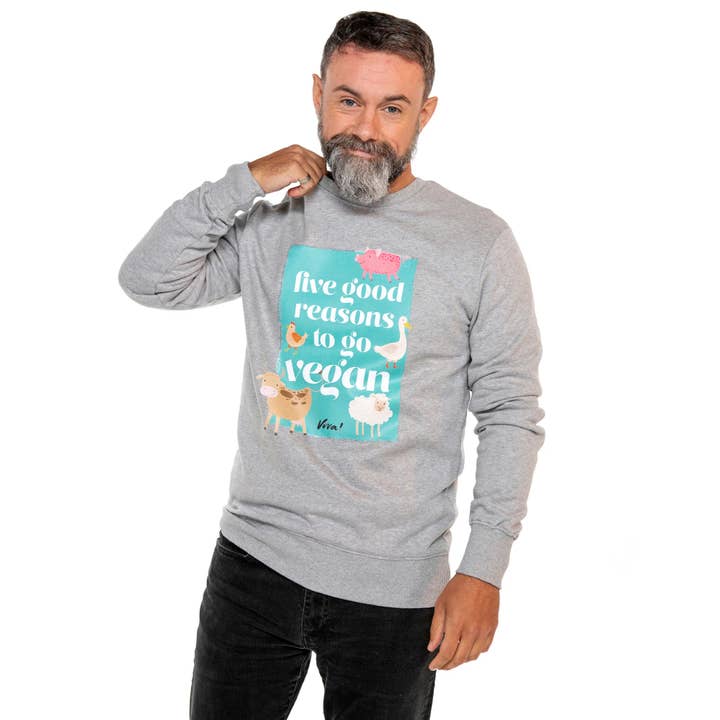 Five Good Reasons To Go Vegan Classic Unisex Sweatshirt for wholesale by Viva!
