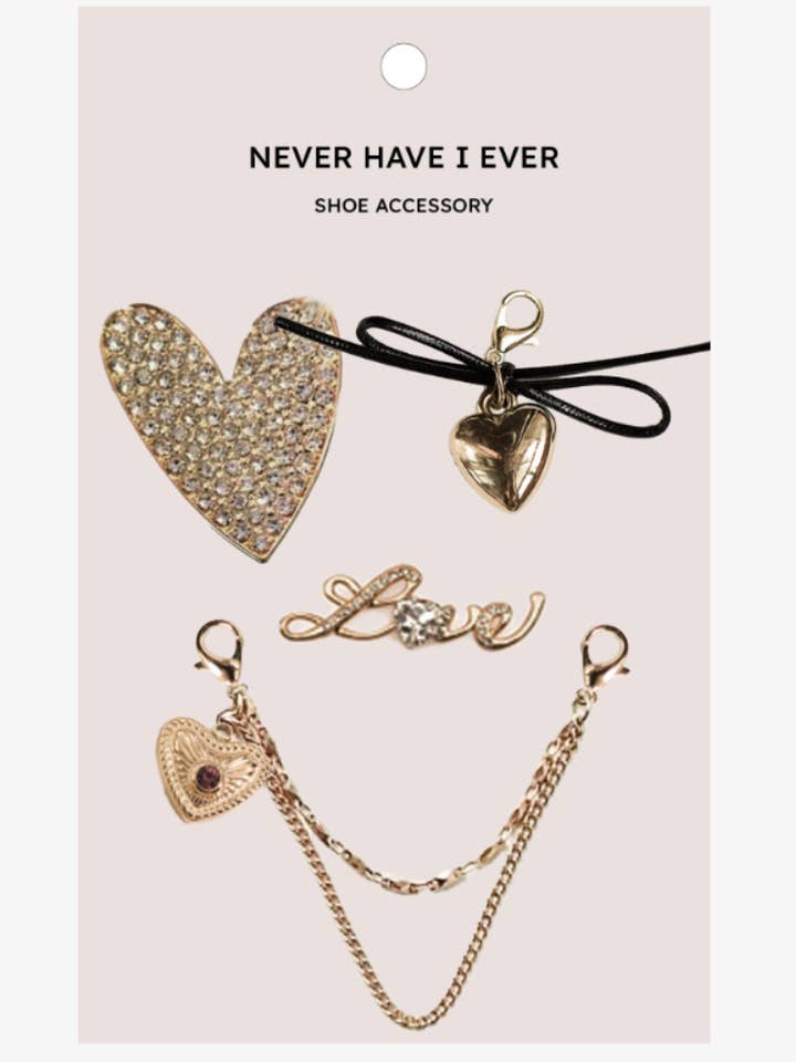 Rhinestone Heart - Shoe Charms for wholesale by Never Have I Ever