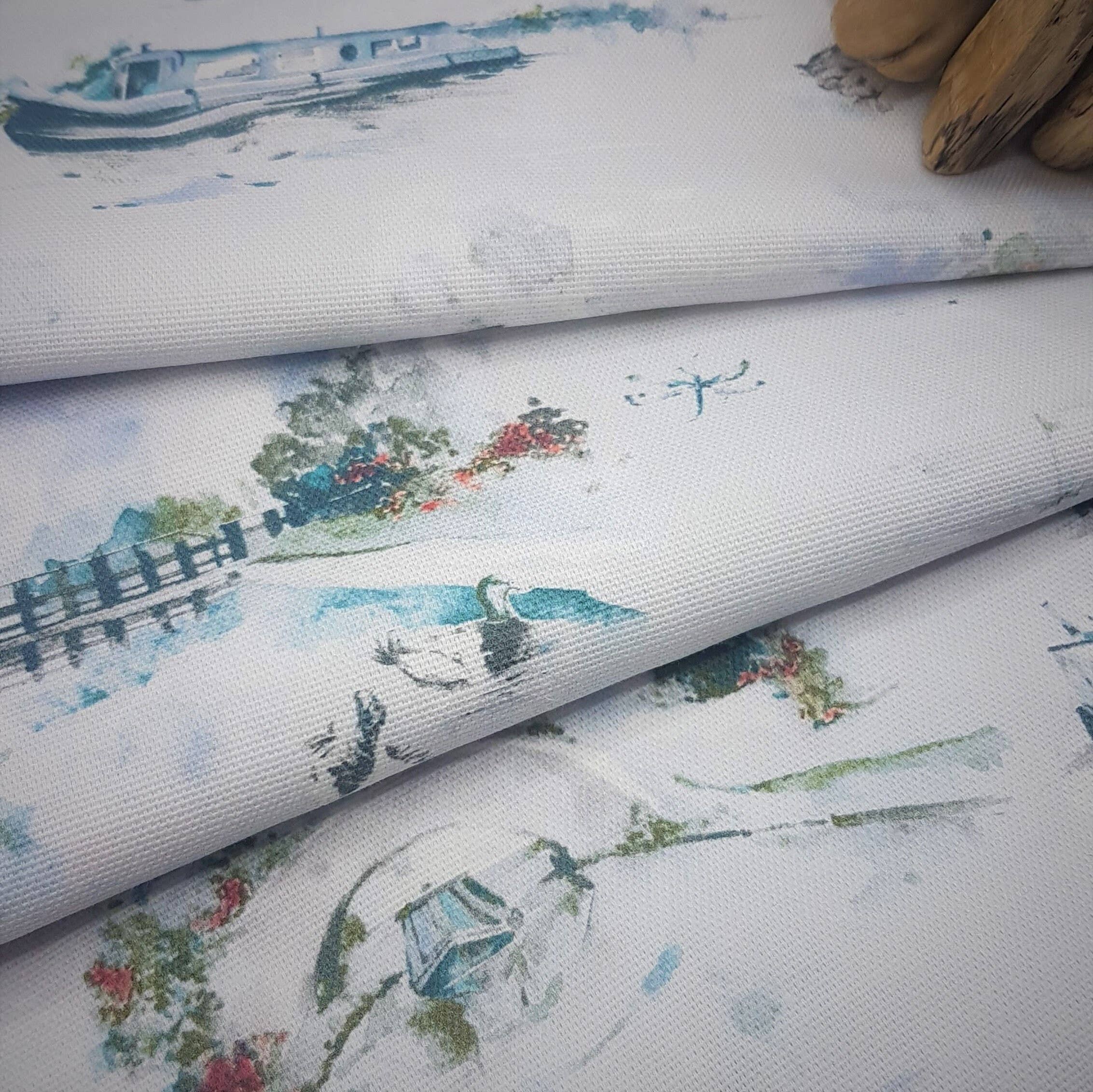 Aqua by Design - Wholesale Tea Towel - Tea Towel, Canal Scene, Narrowboats & English Countryside5