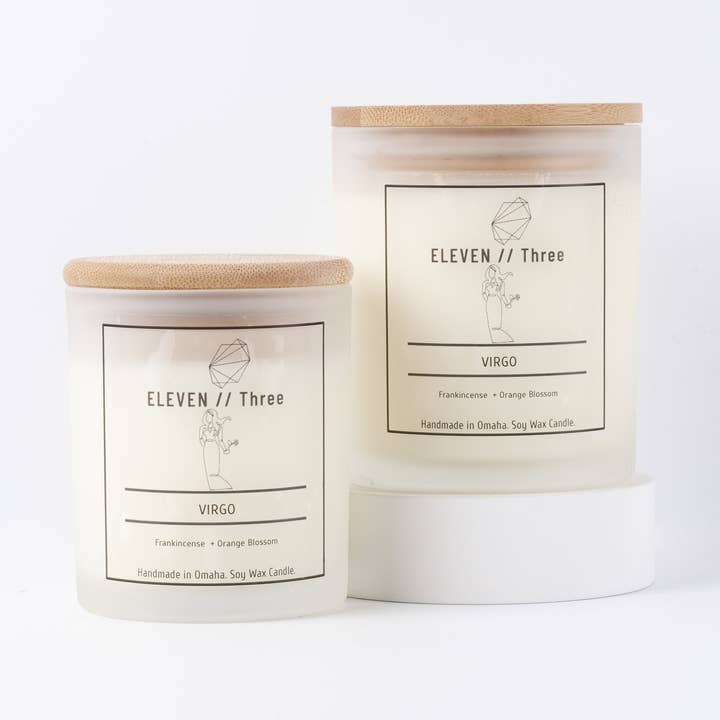 Virgo Frankincense & Orange Blossom Soy Candle for wholesale by ELEVEN//Three