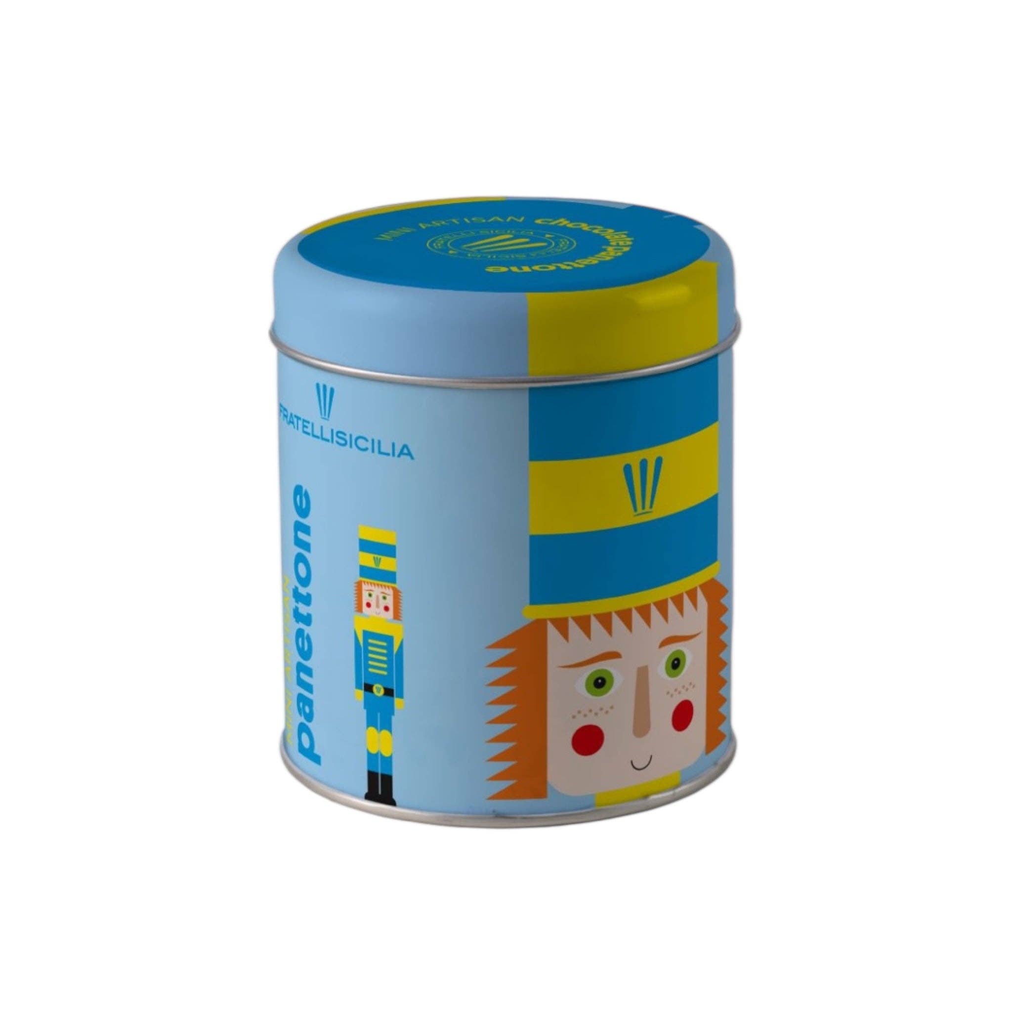 Made in eatalia - Wholesale Chocolate Box - Fratelli Sicilia MINI Panettone With Dark Chocolate Collectible Tin 100g0