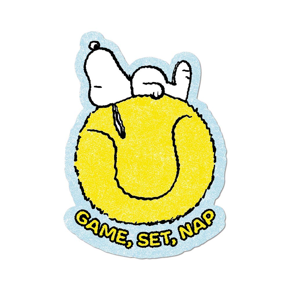 Apply Stickers - Wholesale Sticker - Game, Set, Nap by Peanuts (Tennis) - Die-Cut Sticker