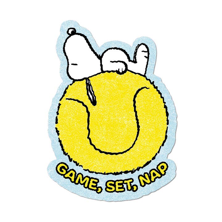 Game, Set, Nap by Peanuts (Tennis) - Die-Cut Sticker and other Purchase Wholesale nap. Free Returns & Net 60 Terms on Faire trending on Faire.