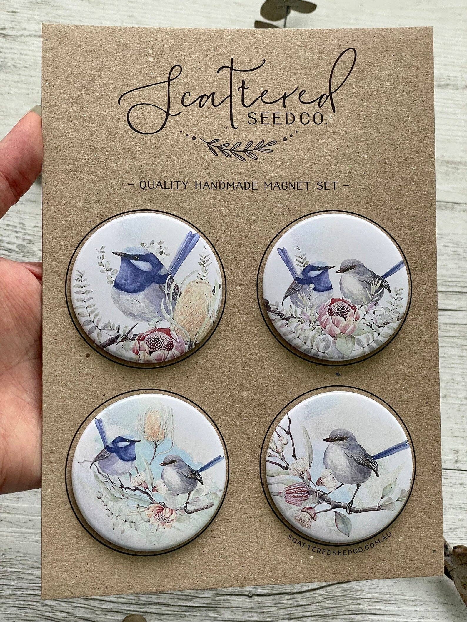 Scattered Seed Co - Wholesale Magnet - Superb Fairy Wren Large Magnets set of 44