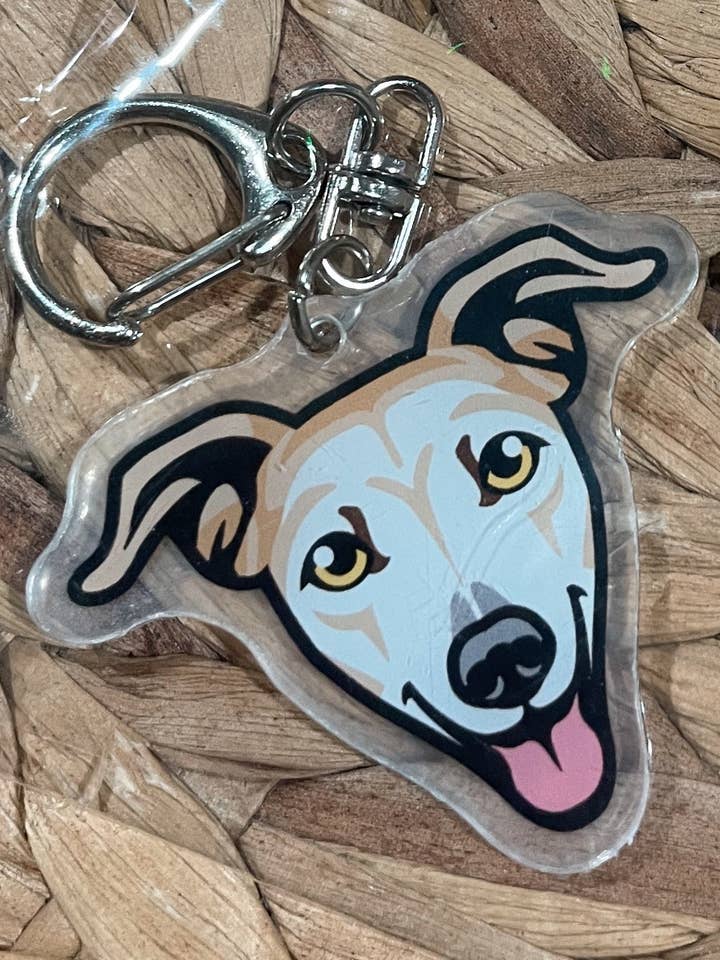 Italian Greyhound Fawn Dog Keychain for wholesale by Pooch Lab Co